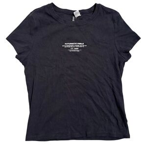 H&M Divided “Futuristic Feels” Ribbed Tee – Size L